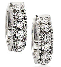 14K white gold pair of diamond hoop earrings (G/SI2, 0.47ct)
