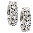 14K white gold pair of diamond hoop earrings (G/SI2, 0.47ct)