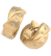 14K yellow gold pair of diamond earrings (G /SI2,D-0.25ct)