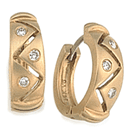 14K yellow gold pair of diamond earrings (G /SI2,D-0.15ct)