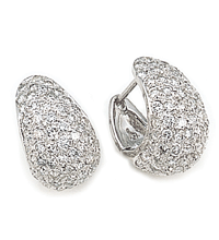 14K white gold pair of diamond earrings (G /SI2,D-2.75ct)