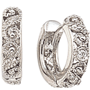 14K white gold pair of diamond hoop earrings (G /SI2,D-0.15ct)
