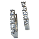 14K white gold pair of diamond hoop earrings (G /SI2,D-0.50ct)
