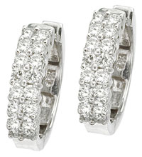 14K white gold pair of diamond hoop earrings (G/SI2, 0.62ct)
