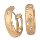 14K yellow gold pair of diamond hoop earrings (G /SI2,D-0.20ct)