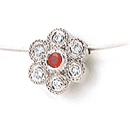 14K White Gold Ruby Necklace (SI2/G, D-0.15ct, R-0.10ct.)