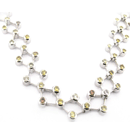 14K White Gold and Enhanced Round Colored Diamond Necklace D-3.60cts. 