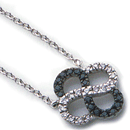 14K white gold and colored diamond necklace (G,Black /SI2, D-0.32ct)