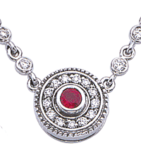 14K white gold Necklace (G /SI2, D-0.61ct, R-0.31ct)  