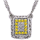 14K white gold and enhanced yellow colored diamond pendants (G,Enhanced/SI2, SI1, 0.65ct)