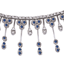 14K white gold Sapphire & diamond Necklace (G /SI2, D-1.71ct, S-1.22ct)  