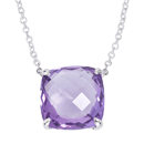 Silver Necklace with  Amethyst