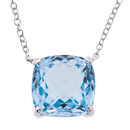 Silver Pendant with Blue Topaz