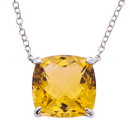 Silver Necklace with Citrine