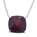 Silver necklace with 12mm garnet