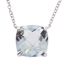 Silver necklace with 12mm green amethyst