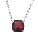 Silver necklace with 8mm garnet