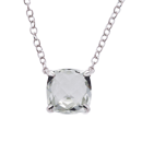 Silver necklace with 8mm green amethyst