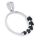 0.53 Ct Black Diamond Journey Pendant in 14K White Gold