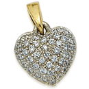14K two-tone heart shape pendant (G/SI2, 0.75ct) 