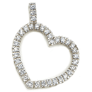 14K white gold heart shape pendant (G/SI2, 1.00ct) 