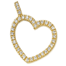 14K yellow gold heart shape pendant (G/SI2, 1.00ct) 