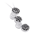 14K White Gold, Black & White Diamond Pendant D-0.63ct.