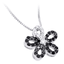 14K White Gold, Black & White Diamond Pendant D-0.51ct.