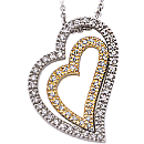 14K Two-Tone heart shape pendant (G /SI2, 0.50ct)