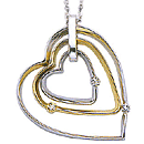 14K Two-Tone heart shape pendant (G/SI2, 0.05ct)