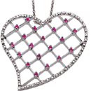 18K white gold heart pendant (G /SI2, D-0.29ct, PS-0.40ct)