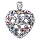 14K white gold Diamond and sapphire pendant (G/SI2, D-0.25ct, C-0.25ct.)  