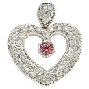 14K White Gold Pink Diamond Comfort Fit Pendant (SI2/G, D-0.71ct, PD-0.09ct.)
