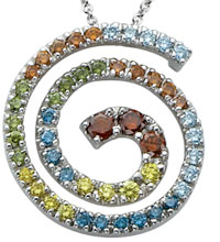 14K white gold colored diamond pendant (SI1, 0.85ct)