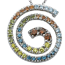 14K white gold colored diamond pendant (SI1, 0.85ct)