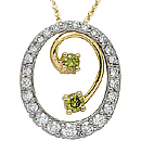 14K Two-Tone colored diamond pendant (enhanced yellow,G/SI1,SI2, 0.90ct)