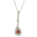 14K White Gold Pink Diamond Comfort Fit Pendant (SI2/G, D-0.17ct, PD-0.25ct.)