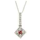 14K White Gold Pink Diamond Comfort Fit Pendant (SI2/G, D-0.18ct, PD-0.10ct.)