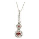 14K White Gold Pink Diamond Comfort Fit Pendant (SI2/G, D-0.15ct, PD-0.14ct.)