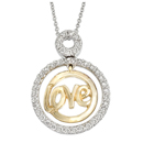 14K Two-Tone  Love pendant (G/SI2,0.60ct)