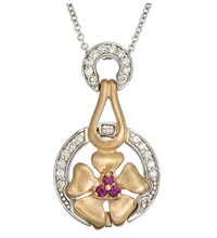 14K Two-Tone pendant  (G/SI2,D-0.26ct)