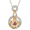 14K Two-Tone pendant  (G/SI2,D-0.26ct)