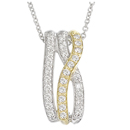 14K two-tone  diamond pendant (G /SI2,D-0.46ct)
