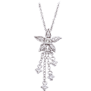 14K White Gold Floral Necklace 