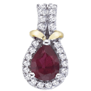 Ruby and Diamond Pendant in 14k Two-Tone 