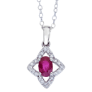 0.18 Ct Star Ruby Pendant in 14K White Gold