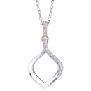 0.20 Ct Diamond Prong Set pendant in 14K Two-Tone