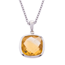 Silver necklace with 10mm Citrine 