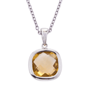 Silver Pendant with 8mm Citrine