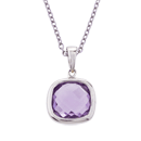 Silver pendants feature 8mm checkerboard square cut amethyst 